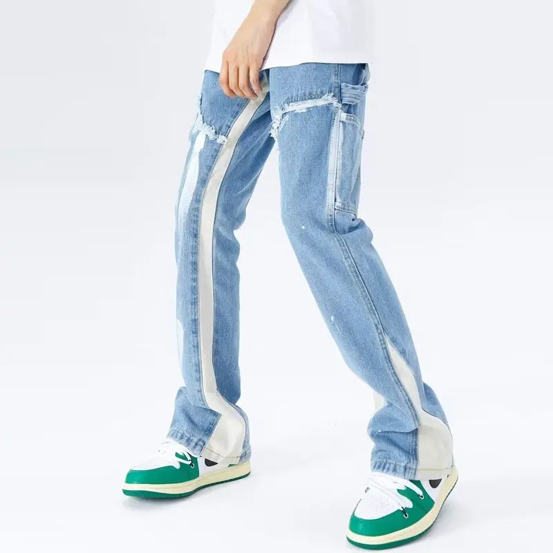 2023 Kanye Y2K Streetwear Baggy Flare Jeans Cargo Pants Men Clothing Drawstring Sweatpants Male Denim Trousers Pantalon Homme